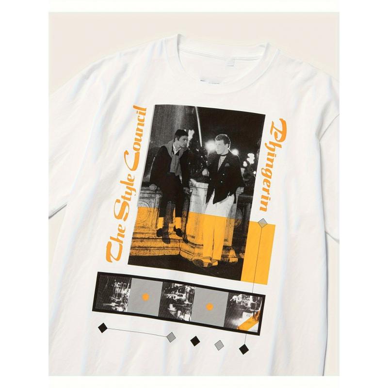 Men'S Unique! The Style Council Vintage Graphic Tee - Casual Round Neck Shirt Inspired by The Retro 80S with Paul Weller Lyrics, Available In Sizes