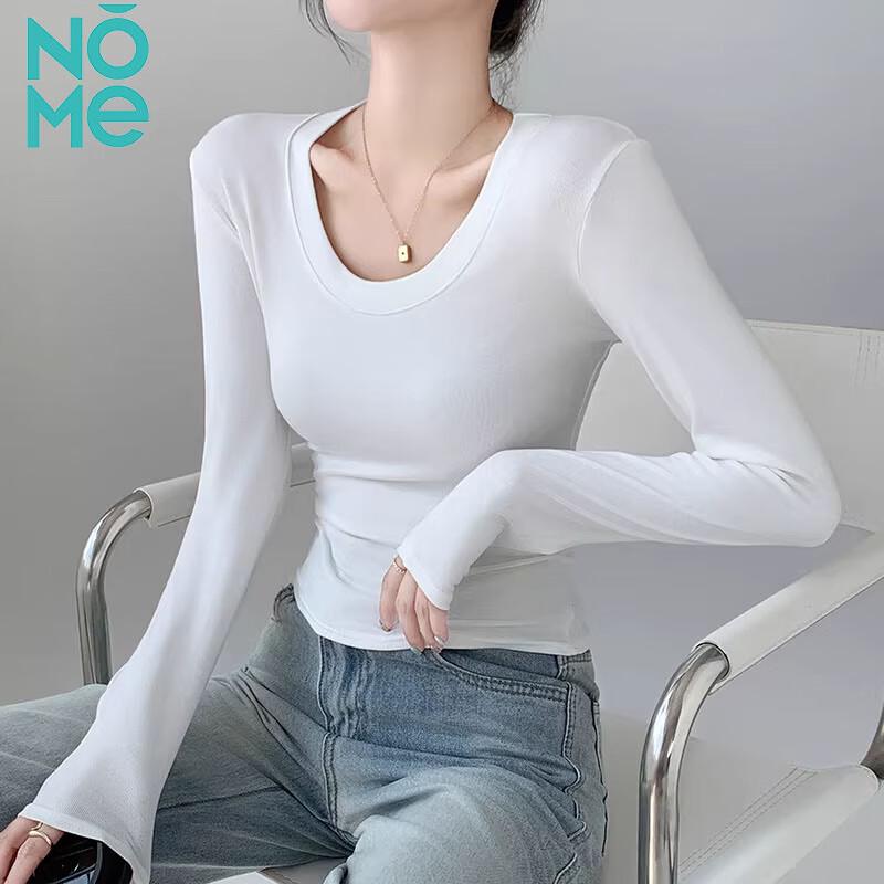 

NOMe Women s Ribbed Long Sleeve Round Neck T-shirt 2XL