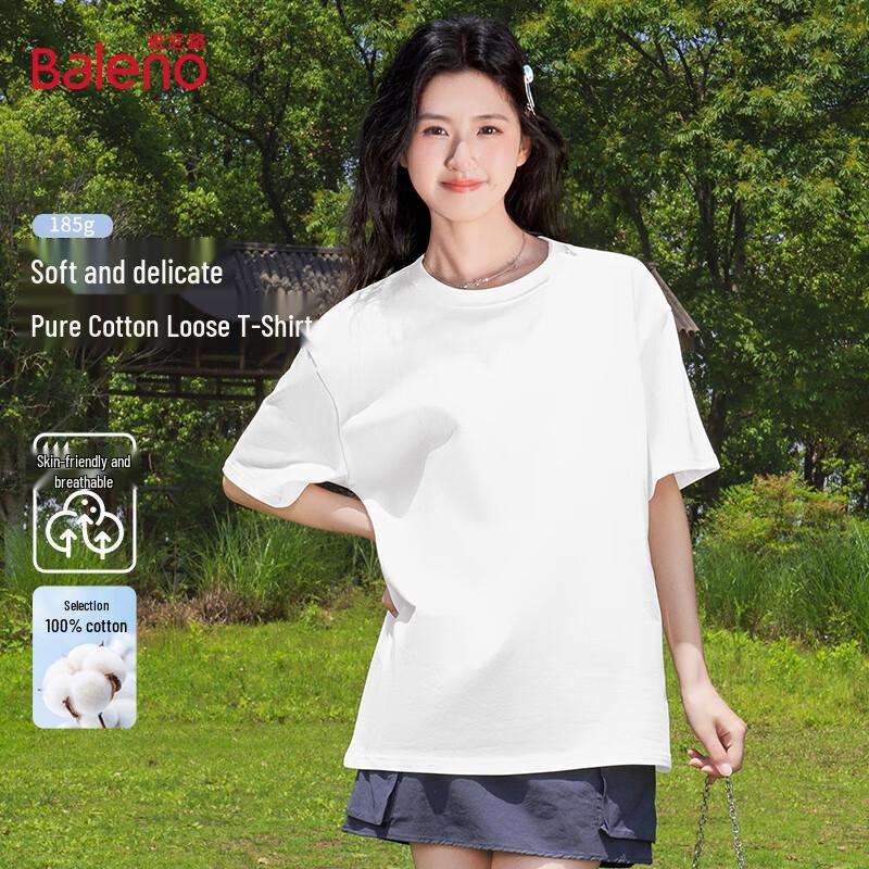 Baleno 2025 Women s Pure Cotton Loose Fit Short Sleeve T-Shirt XL