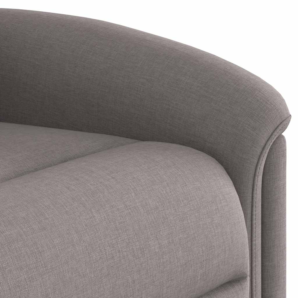 Electric Massage Recliner with Rising Function Taupe Fabric