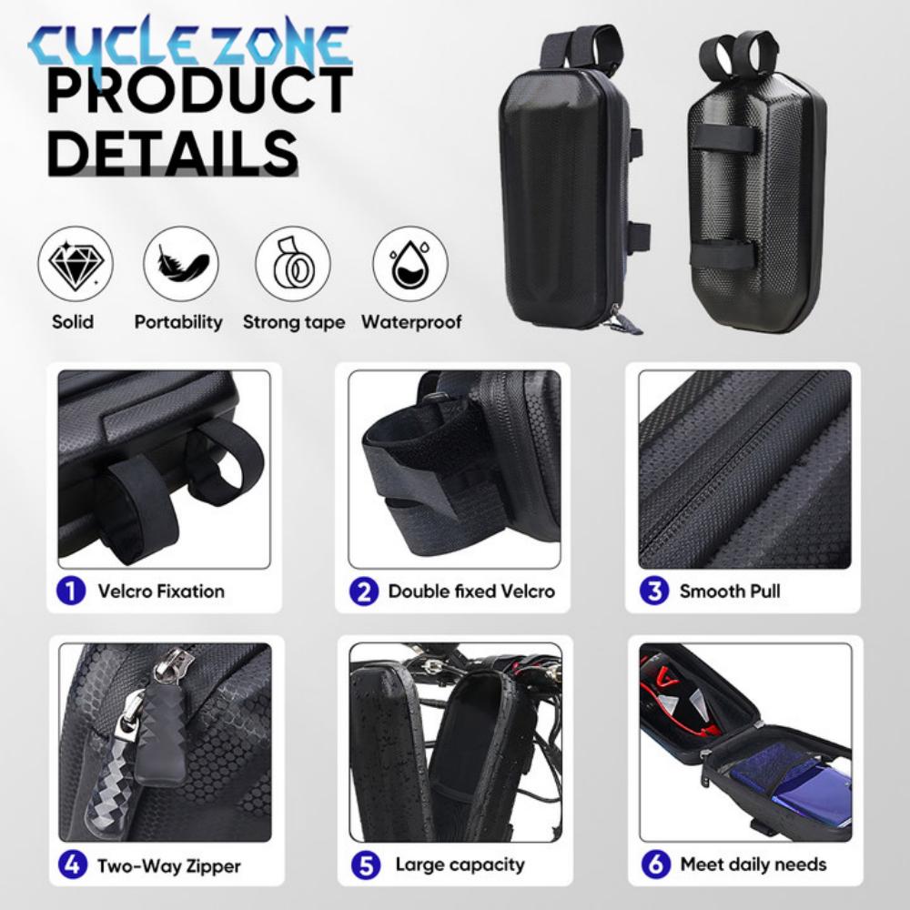 Electric Scooter Front Bag Waterproof EVA Hard Shell Bags Bicycle Handlebar Hanging Bag MTB Bike Carry Bags Storage Accessories