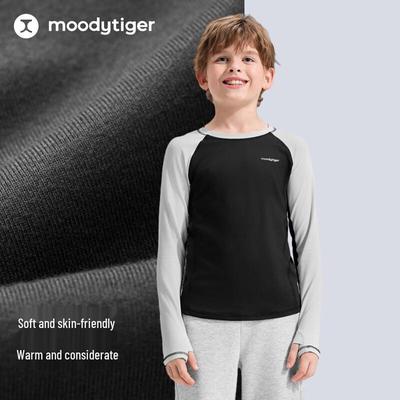 Moodytiger Boys' Long-Sleeve Color-Block Athletic T-Shirt
