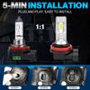 2Pcs H11 H8 H9 LED Fog DRL Bulbs 9005 HB3 9006 HB4 CSP Chip Led Foglights Daytime Running Light 6000K White Super Bright Lamp