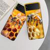 Bees and Honey in the Honeycomb Phone Case For Samsung Z Flip 7 6 5G Galaxy Z Flip 5 4 3 Black Hard Cell Cover Luxury PC Shell