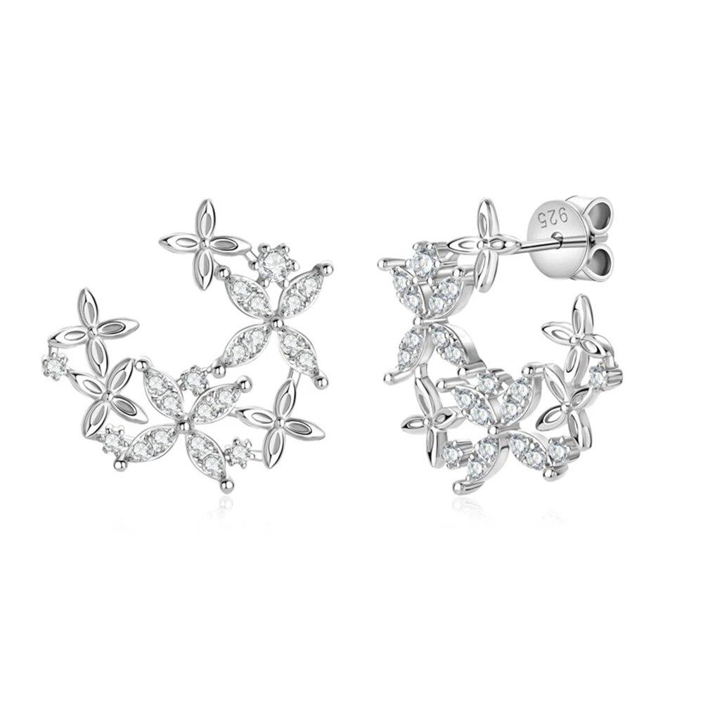 Romantic Cute 100% 925 Sterling Silver VVS1 3EX D Real Moissanite Diamonds Sparkling Stud Earrings For Women Jewelry