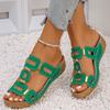 Large Size Roman Style Women's Sandals Open Toe Beach Slippers  Summer Wedges Comfortable Outdoor Slip-On Shoes for Women