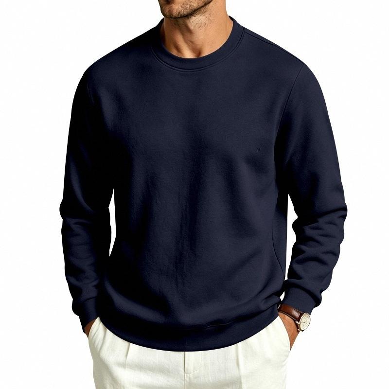 Herren lockerer Fleece-Rundhals-Langarm-Freizeit-Sweatshirt