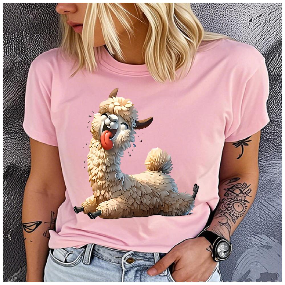 Cotton Bunny Moon and Star Print Casual Tee Womens Daily Outdoor T Shirt Summer Travel Holiday Gift Family Gathering