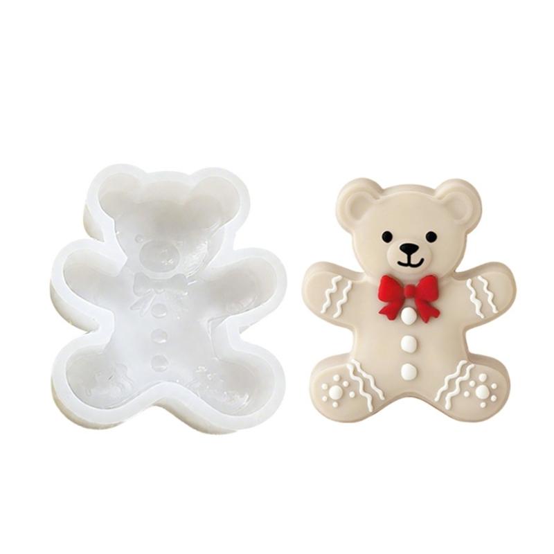 Christmas Bear Silicone Molds Animal Cake Silicone Mould Fondant Molds for Crafting Candle Soap Chocolate Baking Tool
