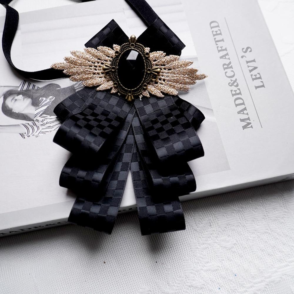 

New Faux Stone Men s Suit Lapel Flowers Alloy Polyester Bow Tie Necktie Neck Decoration Groom Formal Suit