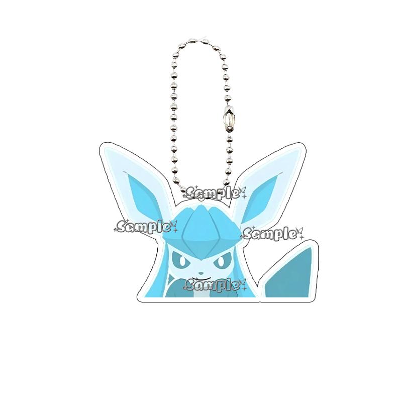 Kawaii Eevee Vaporeon Flareon Q Version Anime Characters Acrylic Keychain Umbreon Cartoon Ornaments Backpack Charm Accessories