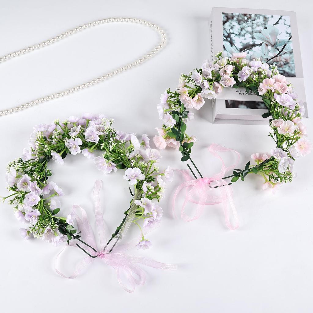 Korean Mori Girl Rattan Flower Headband - Bridal & Children’s Stage Performance Wreath