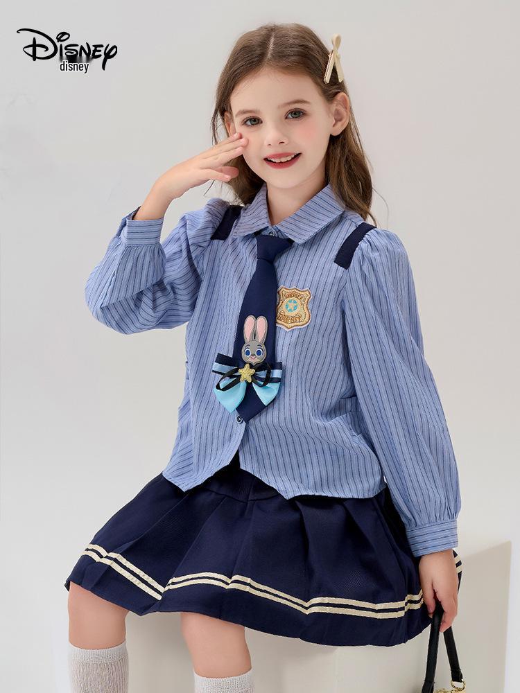 Disney Girls' Rabbit Police Officer Set: Long Sleeve Shirt & Short Skirt Two-Piece.