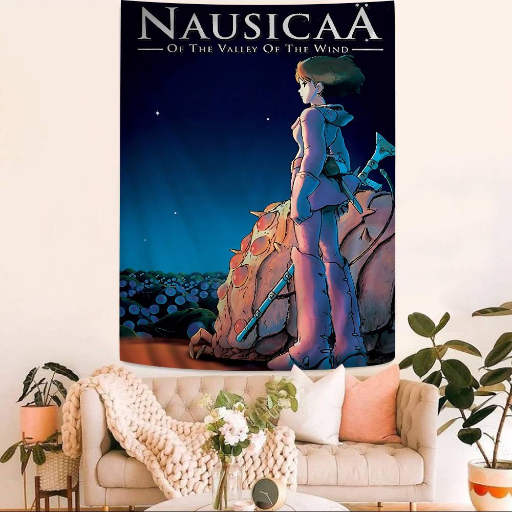 1PC Nausicaa Of The Valley Of The Wind Tapestry Art Printing Japanese Wall Tapestry Anime Wall Hanging Home Decor