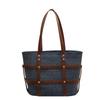 Contrast Color Denim Fabric Tote Bags Women Fashion Large Capacity Handbags Vintage Versatility Commute Shoulder Bags