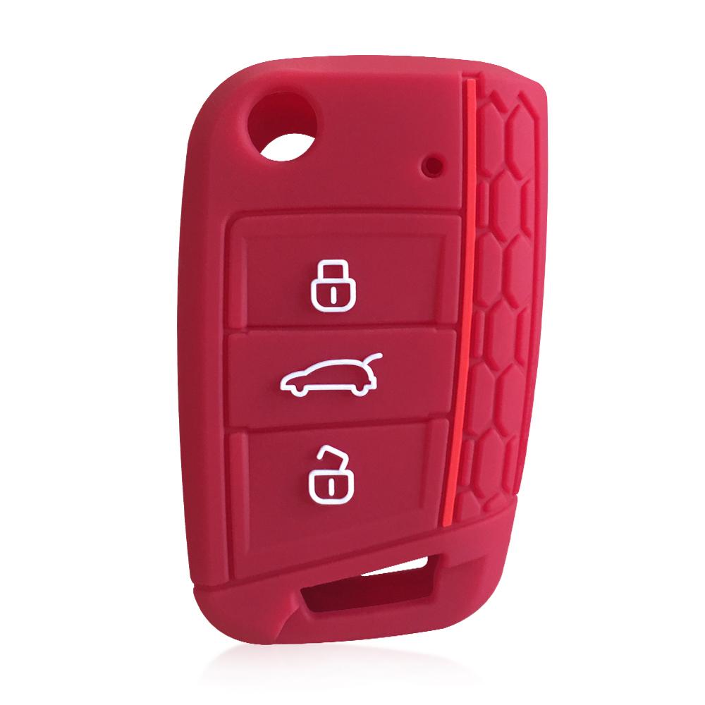 Silicone Car Accessories Key Case Cover for Volkswagen Golf 7 Tiguan Skoda Octavia A7 for Seat Ateca FR Key Holder Car-styling