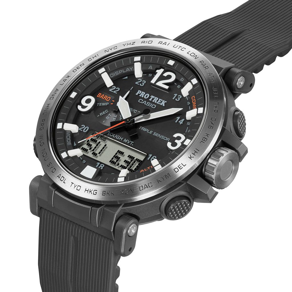 Casio Pro Trek Men's Stainless Steel 100M Water Resistant Analog Alarm Quartz Watch PRW-6611Y-1