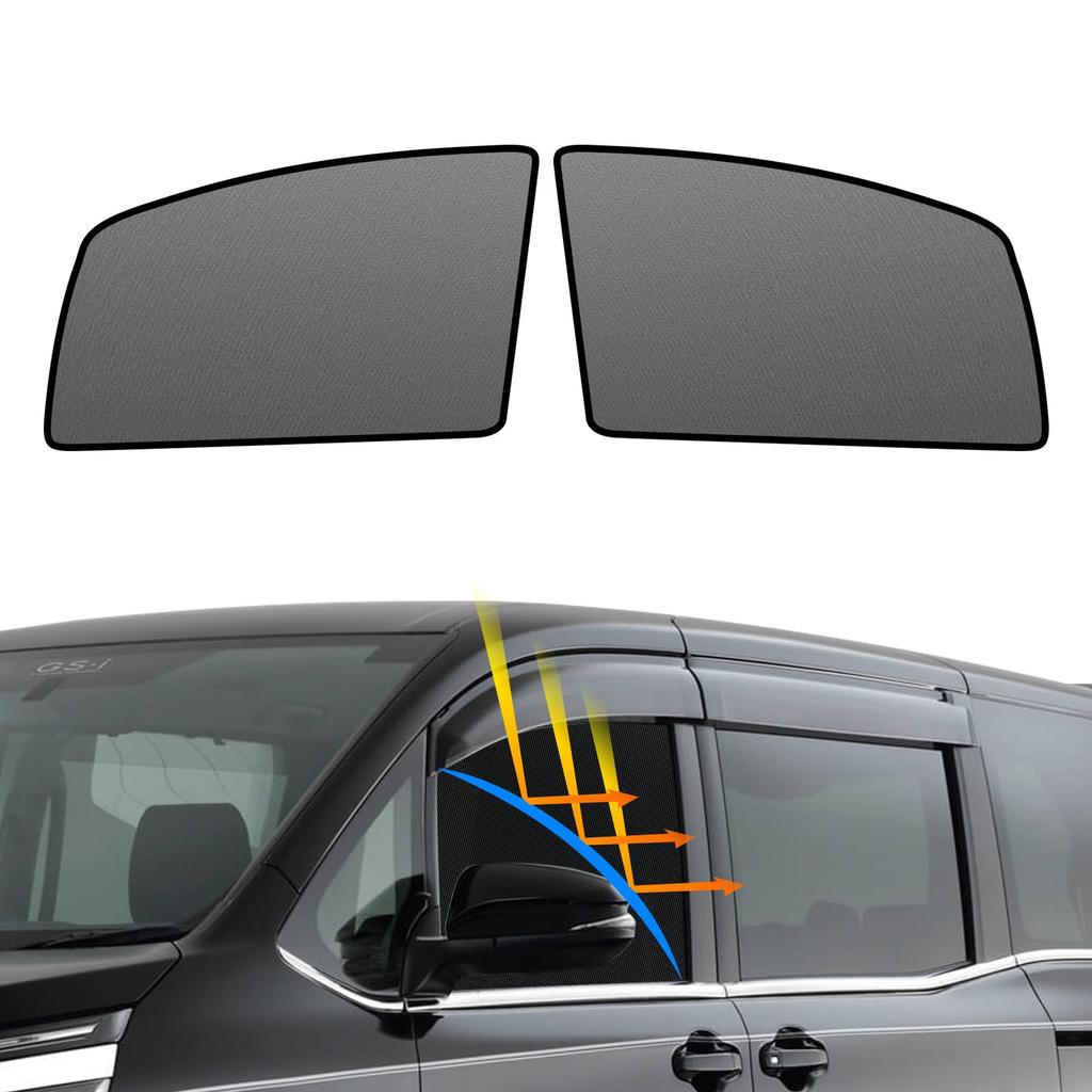 BLUESEATEC Blackout Mesh Curtains with Magnetic Sunshades for Toyota 80 Series 2014 October Side Sunshades for Driver and Passenger 2 Panels Voxy/Noah