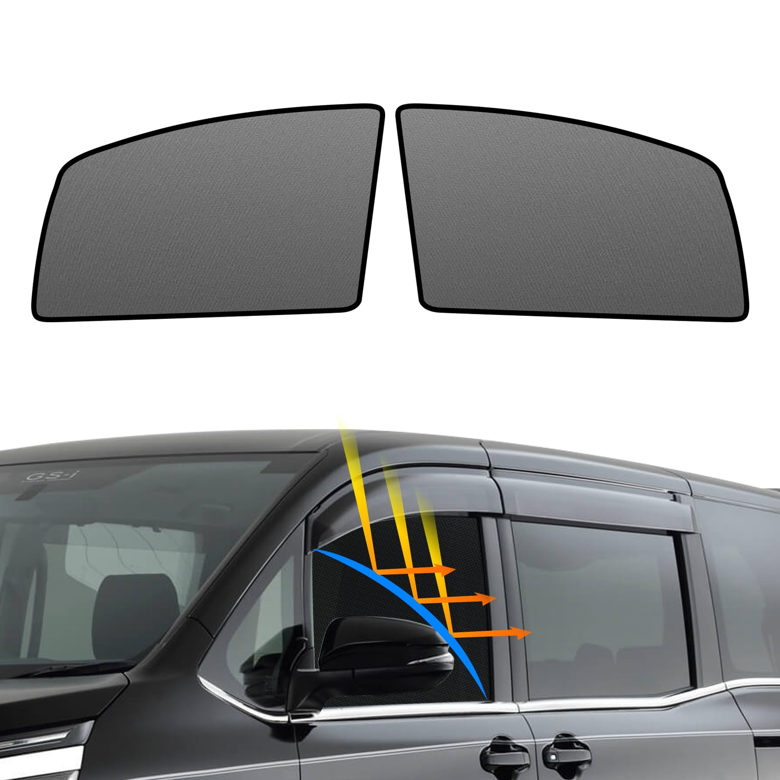 

BLUESEATEC Sunshade Mesh Curtain with Magnetic Closure for Toyota Voxy Noah 80 Series 2014 October Side Covers Side 2 Pieces (January - 2020) - чёрный