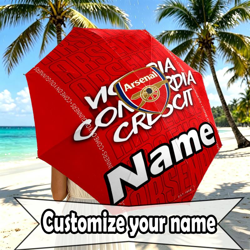 Parapluie personnalisé avec nom d'équipe de football F.C, Ouverture/Fermeture Automatique, Structure Robuste à 8 baleines, Utilisation Quotidienne, Camping, Randonnée, Cadeau d'Anniversaire