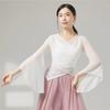 Elegant Chinese Folk Dancewear Sheer Mesh Mesh Top Breathable Classical Dance Top  Women Dancewear