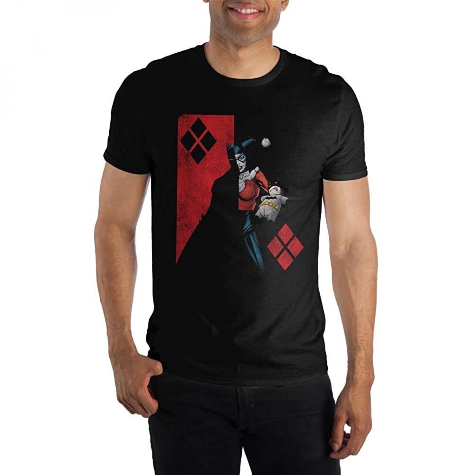 

DC Comics Batman Men s Half Harley Quinn Half Batman Black T-Shirt NWT XL 2XL
