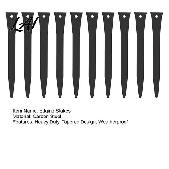 Garden Edging Stakes 10Pcs 12" Landscape Stakes Heavy Duty Steel Anchoring Spikes Metal Ground Spikes for Landscaping Border Outdoor Lawn