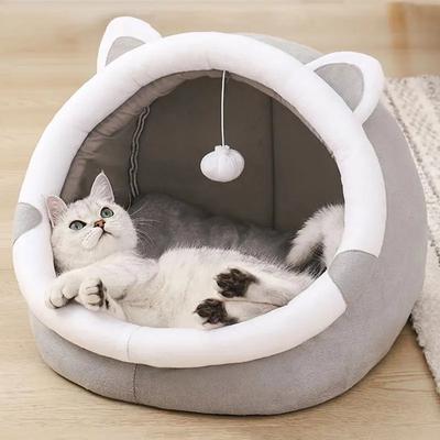 Bed Cats Warm Cat Kennel Winter Dog Kennel All-season Universal Removable and Washable Semi-enclosed Cat Beds Beds and Furniture