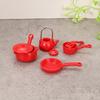 1 Set Kids Toys 1:12 Dollhouse Miniature Soup Pot Spoon Pan Kettle Model Kitchen Cookware Accessories Diy Decoration