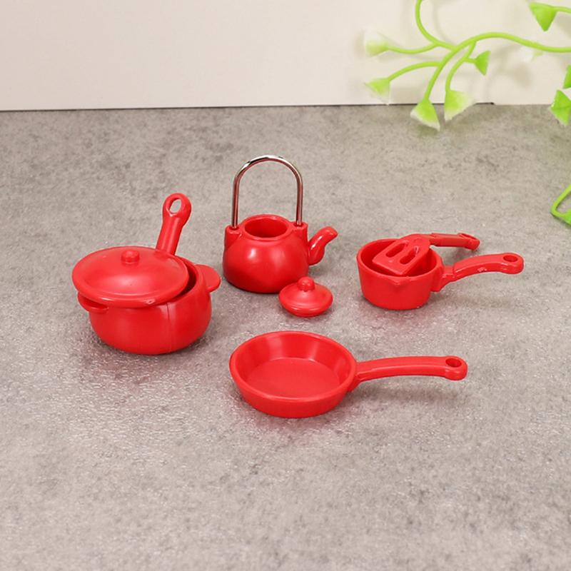 1 Set Kids Toys 1:12 Dollhouse Miniature Soup Pot Spoon Pan Kettle Model Kitchen Cookware Accessories Diy Decoration