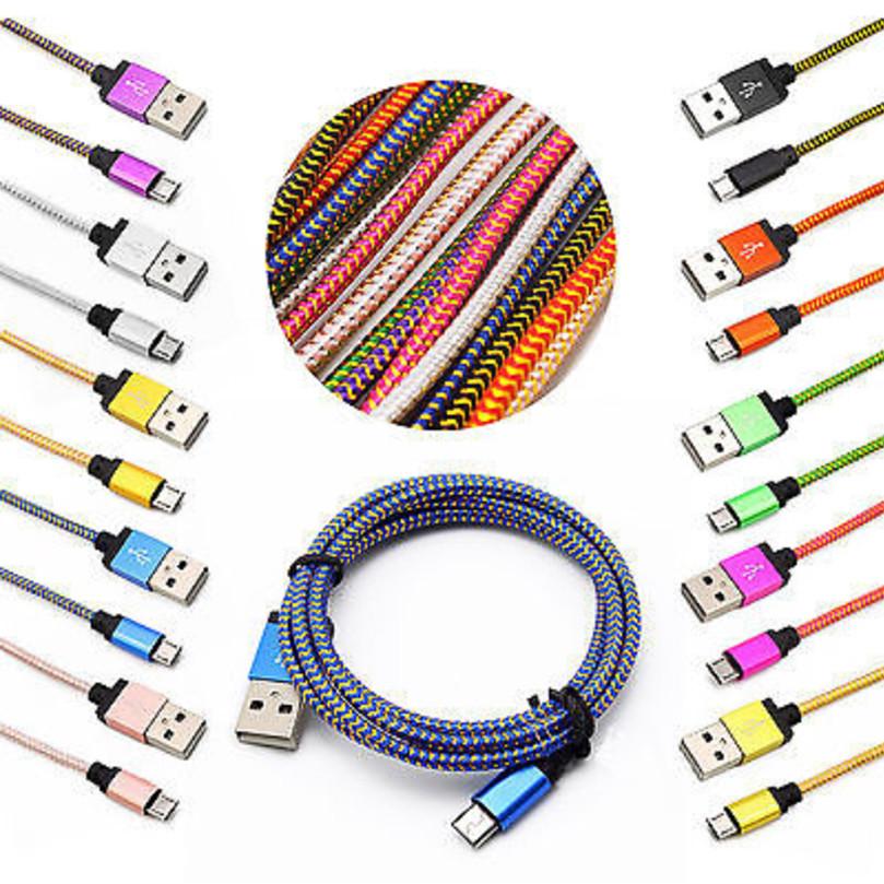 Android Micro Usb Charging Cable With Durable Nylon Braided Material For Smartphone Data Transfer And Fast Charging