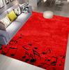 Black Background 3D Piano Keys Music Pattern Carpet Artistic Music Decor Non-Slip Soft Mat for Living Room Bedroom