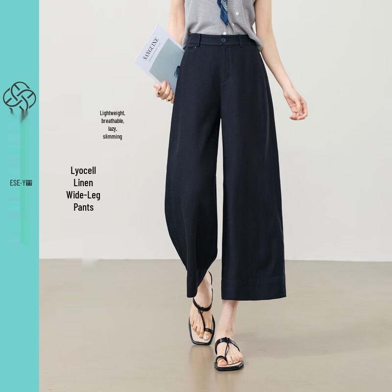 Women s Lyocell Linen Cropped Wide-Leg Pants 29