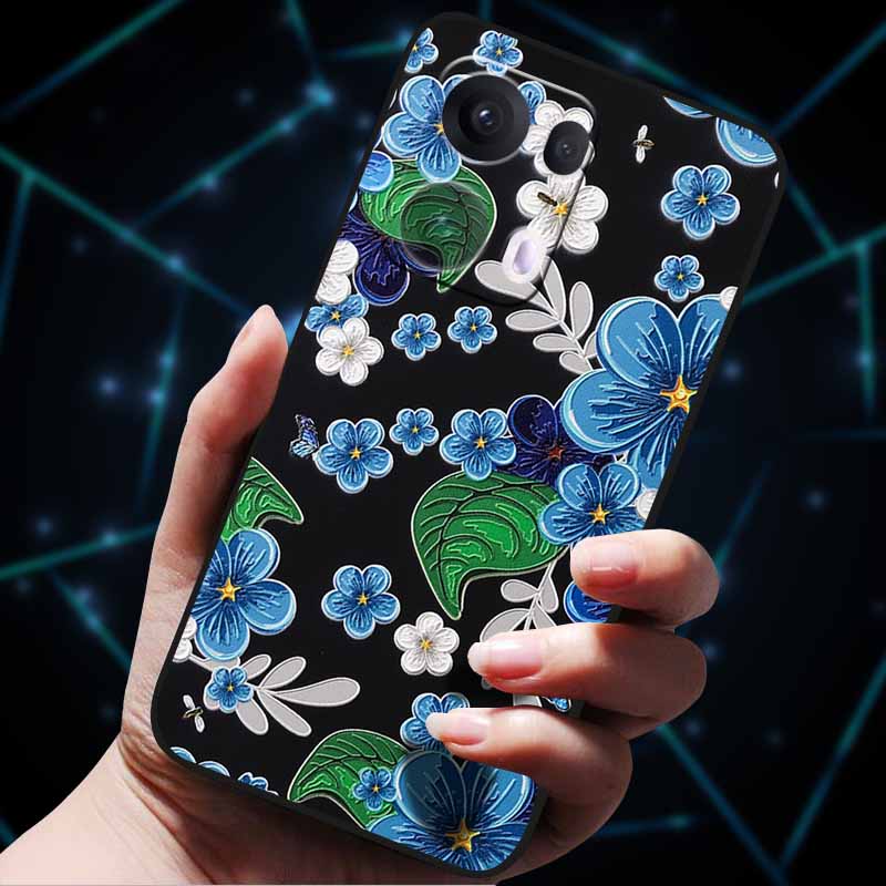 3D Flowers Emboss Fundas For OPPO Reno 13 Reno13 Pro 13F 5G Case Soft Silicone Phone Case for OPPO Reno13 Pro Back Cover Coque