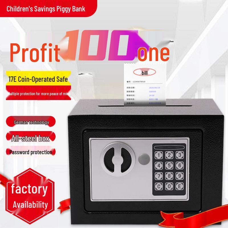 17E Multi-color Mini Safe with Password Lock - Small All-Steel Home & Office Anti-theft Cabinet 230x170x170mm