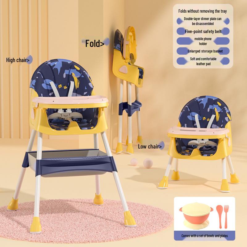 Adjustable Foldable High Chair & Portable Infant Dining Seat