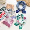 58cm Cotton Linen Women's Scarf Fashion Print for Hair and Neck Square Design