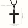 1pc Multi-color Men's Titanium Steel Carved Cross Pendant Necklace, Men's And Women's Stainless Steel Cross Pendant
