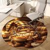 1PC Gnome Hot Beverage Non-Slip Floor Round Carpet, Office, Family, Bedroom, Large Area Rug Indoor Rugs,  Durable PolyesterH0327