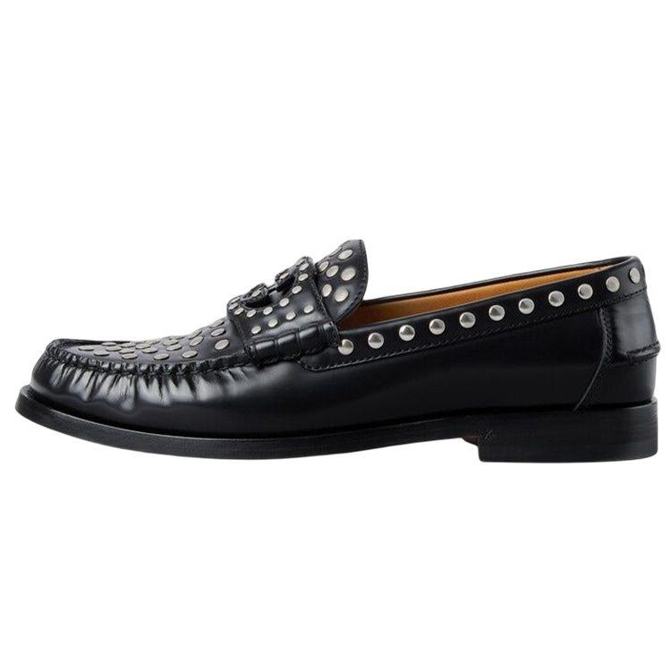 Gucci Interlocking Leather Men's Casual Shoes Men's Black 738469 17X00 1000