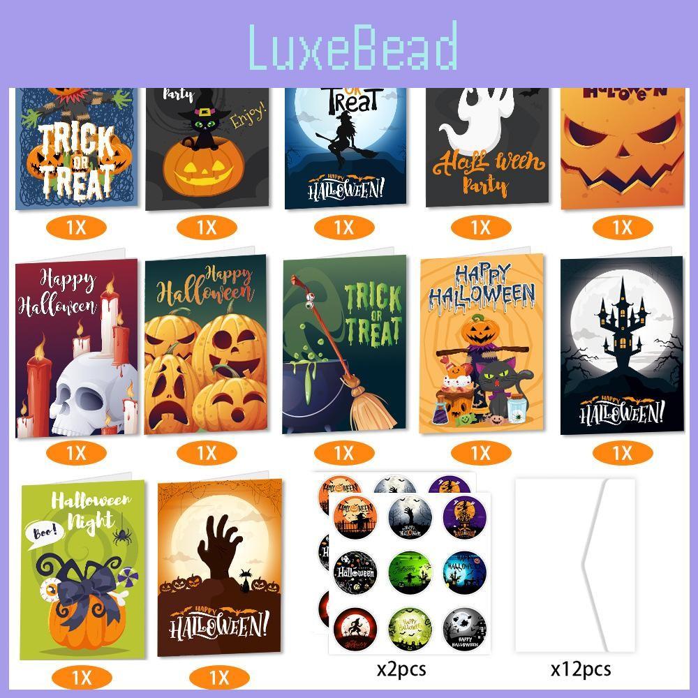 Halloween Horror Themed Ghost Pumpkin Pattern Paper Postcard Decor Party