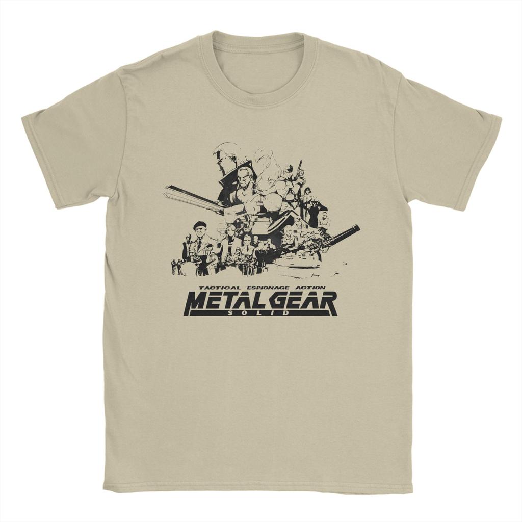 Metal Gear Solid Schwarze Version T-Shirts für Herren Reine Baumwolle Lustiges T-Shirt Rundhals T-Shirt Kurzarm Kleidung Große Größen
