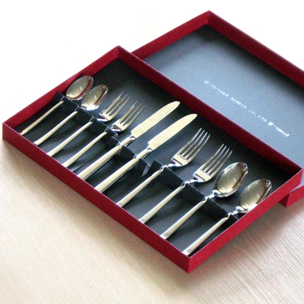 Tsubame Bussan Voyage Dinner Cutlery 10 for 2 Stainless Gift Made In Japan Set, Pieces, People, 18-8 Steel, Boxed, Set,