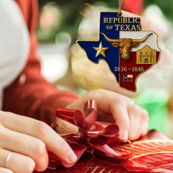 Republic of Texas Ornament 1836 to 1846 Alloy Decorative Pendant Commemorative Keepsake Gift for Texas Residents History Lovers