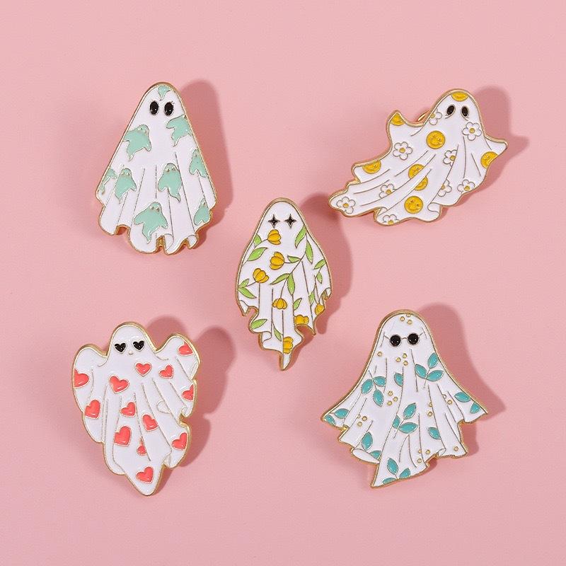 Halloween Spooky Ghost Pumpkin Enamel Pin Funny Brooch Cartoons Badge For Bags Jeans Hoodies Denim Lapel Pin Jewelry Kids Best G