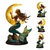 Moon Night Light Resin Figurine, Statue for Desk Tabletop Decor, Birthday Gift for Women and Girls
