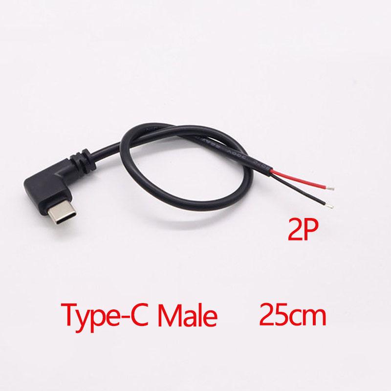 1Pcs USB Type C Micro 2/4 Pin Male / Female Wire Connector Plug Socket DIY Repair Charging Power Supply Extension Cable Cords