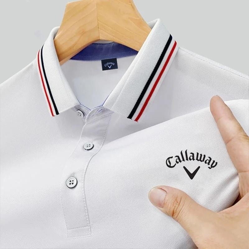 

Callaway Embroidered 2025 Новая летняя рубашка поло для мужчин Высококачественная повседневная удобная и дышащая футболка с коротким рукавом для мужчин L