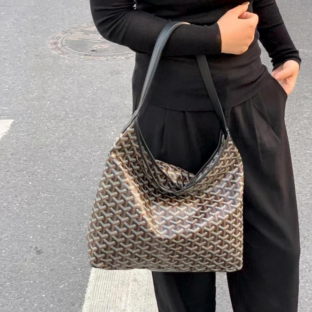 Genuine Leather Women's Dogtooth Hobo Shoulder Bag - Large Capacity Tote for Shopping & Commuting