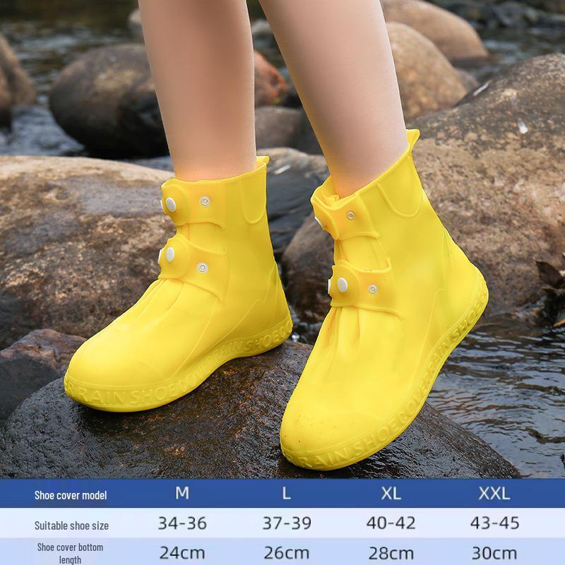 Unisex Waterproof Non-Slip Silicone Rain Shoe Covers: Thick, Wear-Resistant, Lightweight for Outdoor Use
